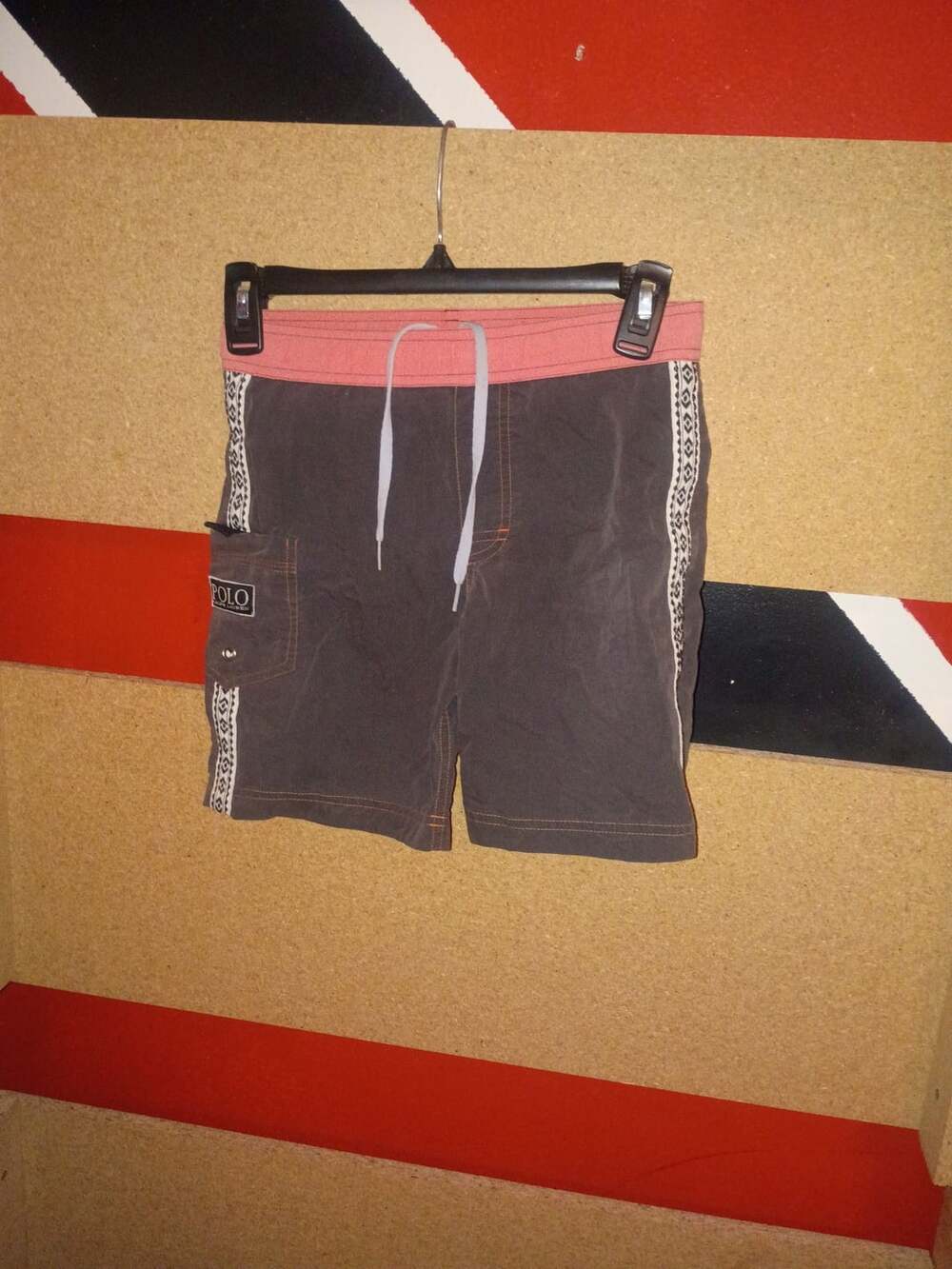 Polo Sport Swim Trunks Size 7 Brown Side Stripe